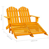 vidaXL 2-Seater Garden Adirondack Chair&Ottoman Fir Wood Orange | SKU: 315918 | Barcode: 8720286240991