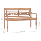 vidaXL Batavia Bench 120 cm White Wash Solid Teak Wood | SKU: 316035 | Barcode: 8720286246856