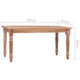 vidaXL Batavia Coffee Table 90x50x45 cm White Wash Solid Teak Wood | SKU: 316036 | Barcode: 8720286246863