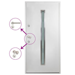vidaXL Aluminium Front Door White 90x200 cm N9 (left outward opening) | SKU: 3059863 | Barcode: 8720286289273