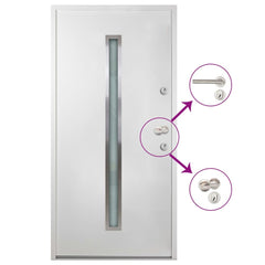 vidaXL Aluminium Front Door White 110x207.5 cm N10 (right opening) | SKU: 3059868 | Barcode: 8720286289327