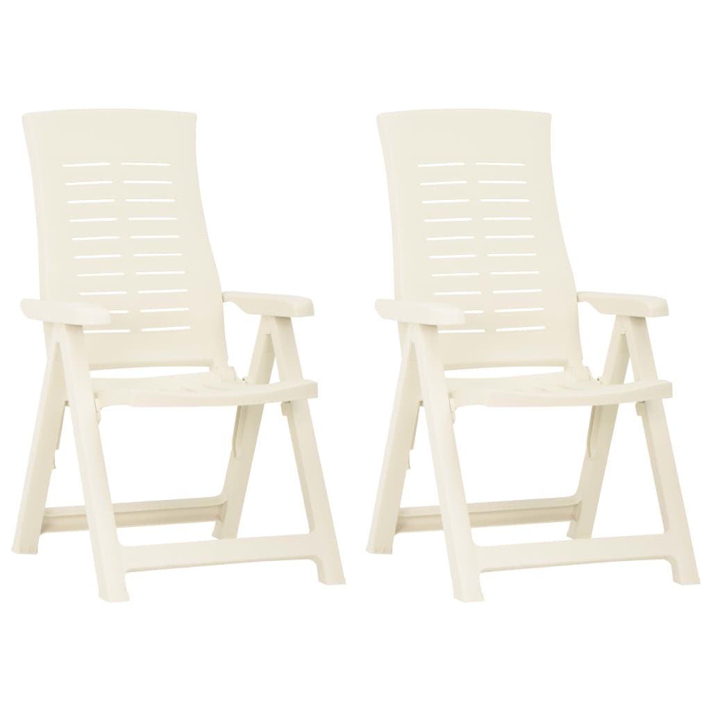 vidaXL Garden Reclining Chairs 2 pcs Plastic White | SKU: 315830 | Barcode: 8720286314531