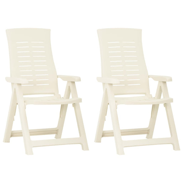 vidaXL Garden Reclining Chairs 2 pcs Plastic White | SKU: 315830 | Barcode: 8720286314531