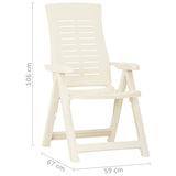 vidaXL Garden Reclining Chairs 2 pcs Plastic White | SKU: 315830 | Barcode: 8720286314531