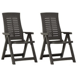 vidaXL Garden Reclining Chairs 2 pcs Plastic Anthracite | SKU: 315831 | Barcode: 8720286314548