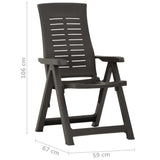 vidaXL Garden Reclining Chairs 2 pcs Plastic Anthracite | SKU: 315831 | Barcode: 8720286314548