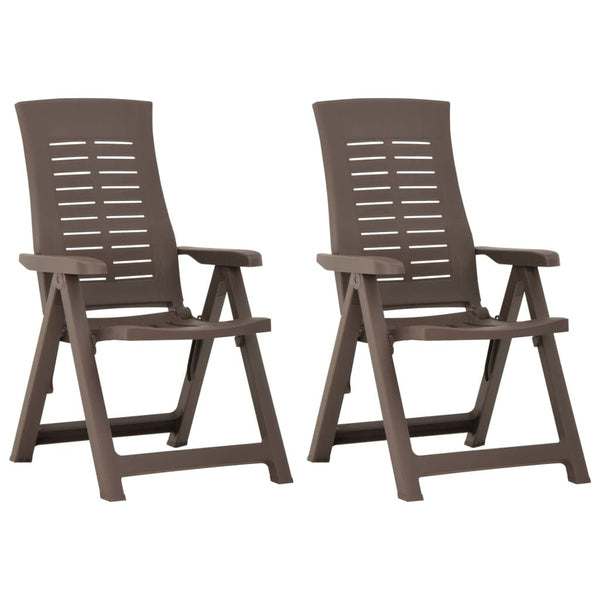 vidaXL Garden Reclining Chairs 2 pcs Plastic Mocha | SKU: 315832 | Barcode: 8720286314555
