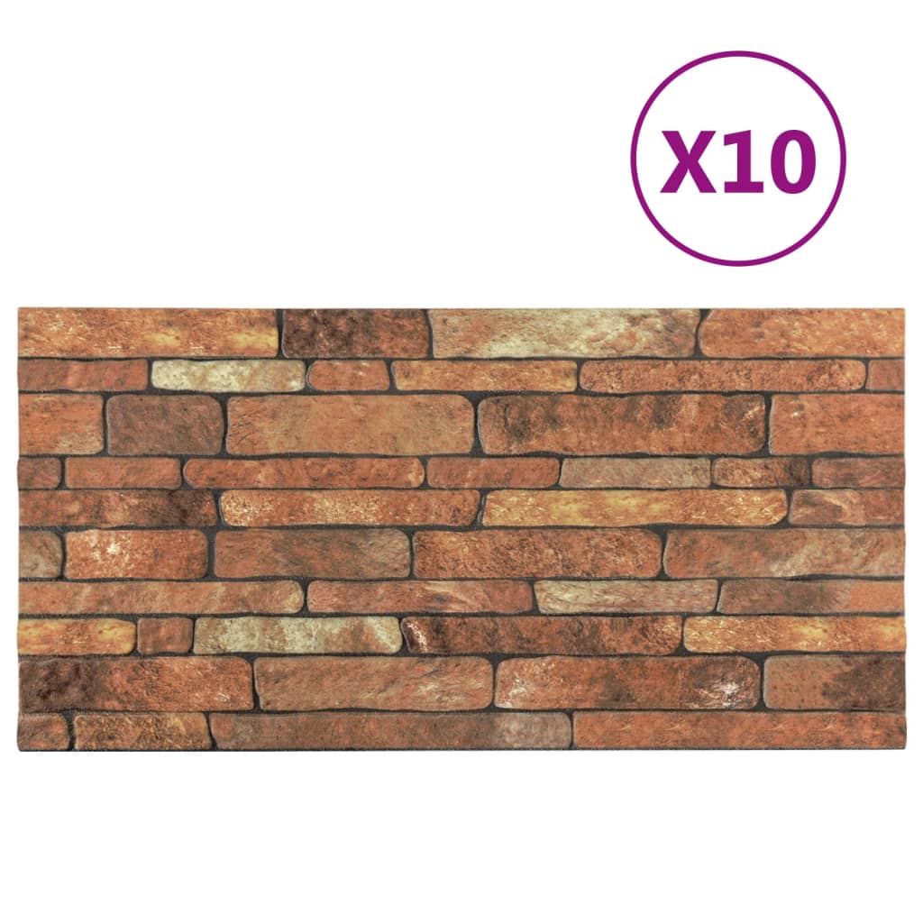 vidaXL 3D Wall Panels With Brown Brick Design 10 pcs EPS | SKU: 149583 | Barcode: 8720286332023