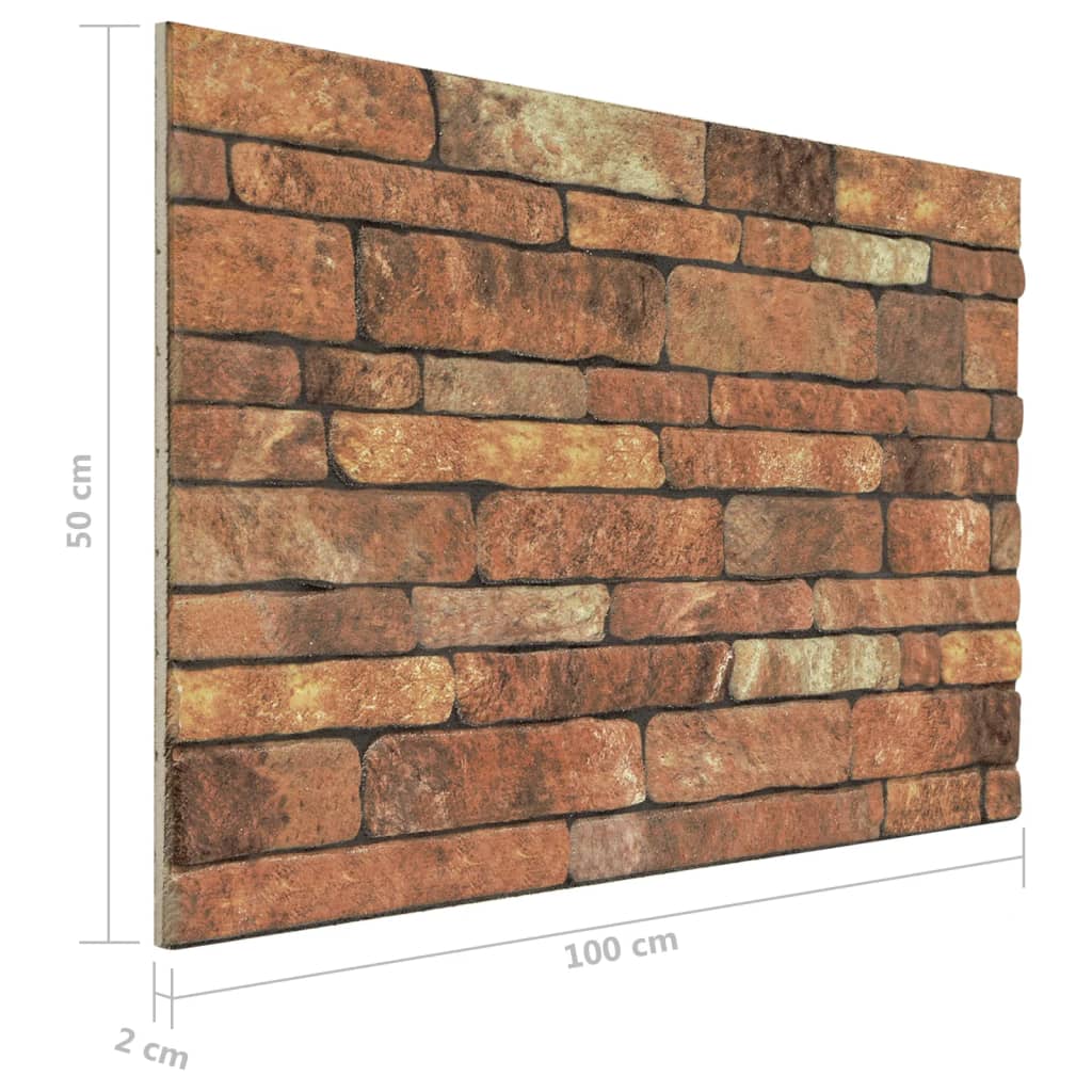 vidaXL 3D Wall Panels With Brown Brick Design 10 pcs EPS | SKU: 149583 | Barcode: 8720286332023