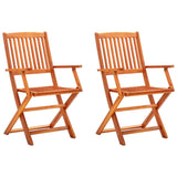 vidaXL Folding Garden Chairs 2 pcs Solid Eucalyptus Wood | SKU: 312449 | Barcode: 8720286334812