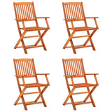 vidaXL Folding Garden Chairs 4 pcs Solid Eucalyptus Wood | SKU: 312450 | Barcode: 8720286334829