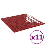 vidaXL Mosaic Tiles 11 pcs Red 30x30 cm Glass | SKU: 327305 | Barcode: 8720286340974