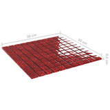 vidaXL Mosaic Tiles 11 pcs Red 30x30 cm Glass | SKU: 327305 | Barcode: 8720286340974