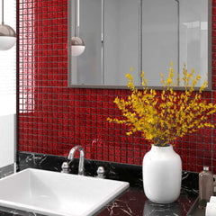 vidaXL Mosaic Tiles 11 pcs Red 30x30 cm Glass | SKU: 327305 | Barcode: 8720286340974