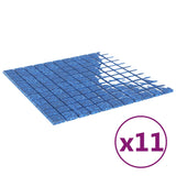 vidaXL Mosaic Tiles 11 pcs Blue 30x30 cm Glass | SKU: 327307 | Barcode: 8720286340998