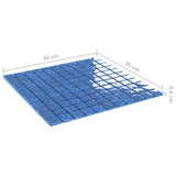 vidaXL Mosaic Tiles 11 pcs Blue 30x30 cm Glass | SKU: 327307 | Barcode: 8720286340998