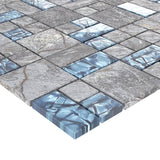 vidaXL Mosaic Tiles 11 pcs Grey and Blue 30x30 cm Glass | SKU: 327309 | Barcode: 8720286341018