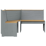 vidaXL Garden Corner Bench 151 cm Solid Pinewood Honey Brown & Grey | SKU: 327248 | Barcode: 8720286343050