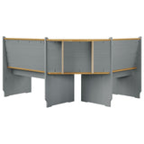 vidaXL Garden Corner Bench 151 cm Solid Pinewood Honey Brown & Grey | SKU: 327248 | Barcode: 8720286343050