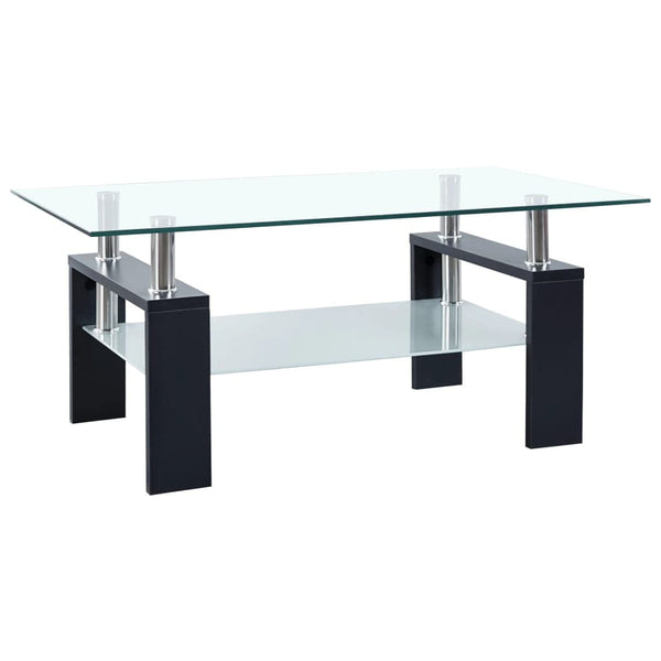 vidaXL Coffee Table Black And Transparent 95x55x40 cm Tempered Glass | SKU: 330303 | Barcode: 8720286380086