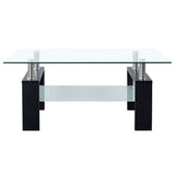 vidaXL Coffee Table Black And Transparent 95x55x40 cm Tempered Glass | SKU: 330303 | Barcode: 8720286380086