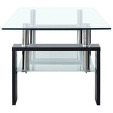 vidaXL Coffee Table Black And Transparent 95x55x40 cm Tempered Glass | SKU: 330303 | Barcode: 8720286380086