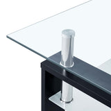 vidaXL Coffee Table Black And Transparent 95x55x40 cm Tempered Glass | SKU: 330303 | Barcode: 8720286380086