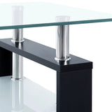 vidaXL Coffee Table Black And Transparent 95x55x40 cm Tempered Glass | SKU: 330303 | Barcode: 8720286380086