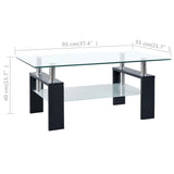 vidaXL Coffee Table Black And Transparent 95x55x40 cm Tempered Glass | SKU: 330303 | Barcode: 8720286380086