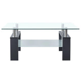 vidaXL Coffee Table Grey And Transparent 95x55x40 cm Tempered Glass | SKU: 330305 | Barcode: 8720286380109