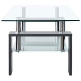 vidaXL Coffee Table Grey And Transparent 95x55x40 cm Tempered Glass | SKU: 330305 | Barcode: 8720286380109