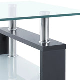 vidaXL Coffee Table Grey And Transparent 95x55x40 cm Tempered Glass | SKU: 330305 | Barcode: 8720286380109