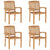 vidaXL Stacking Garden Chairs 4 pcs Solid Teak Wood | SKU: 3073207 | Barcode: 8720286449769