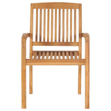 vidaXL Stacking Garden Chairs 4 pcs Solid Teak Wood | SKU: 3073207 | Barcode: 8720286449769