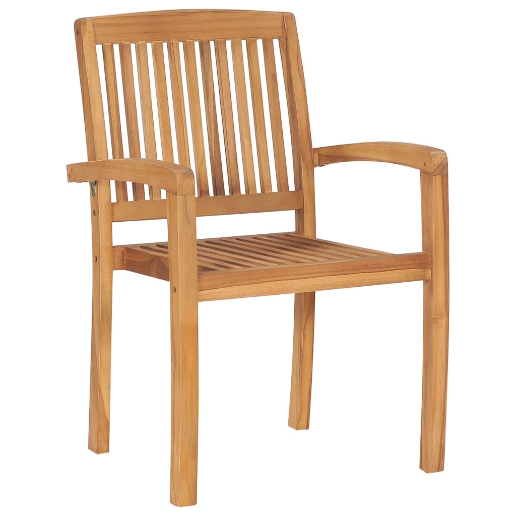 vidaXL Stacking Garden Chairs 6 pcs Solid Teak Wood | SKU: 3073208 | Barcode: 8720286449776