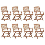 vidaXL Folding Outdoor Chairs 8 pcs Solid Acacia Wood | SKU: 3075084 | Barcode: 8720286460665