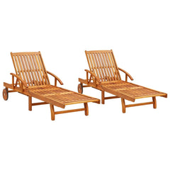 vidaXL Sun Loungers 2 pcs Solid Acacia Wood | SKU: 3077329 | Barcode: 8720286484326