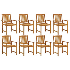 vidaXL Garden Chairs 8 pcs Solid Acacia Wood | SKU: 3078150 | Barcode: 8720286507421