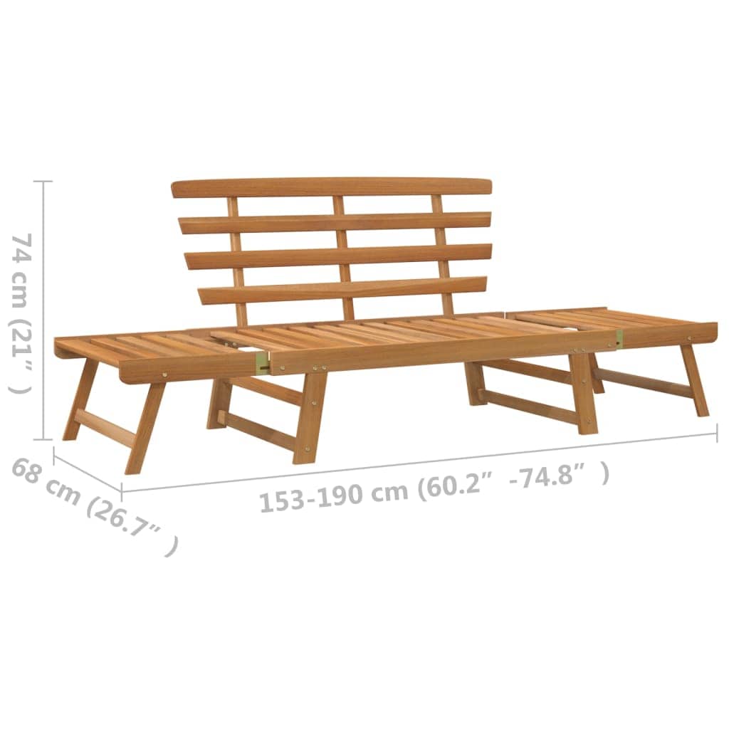 vidaXL Garden Bench 2-in-1 190 cm Solid Acacia Wood | SKU: 316471 | Barcode: 8720286543191