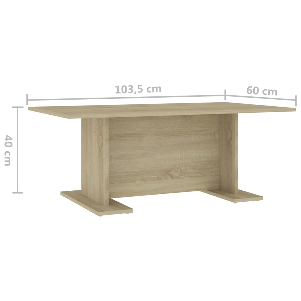 vidaXL Coffee Table Sonoma Oak 103.5x60x40 cm Chipboard | SKU: 806843 | Barcode: 8720286560440