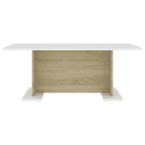 vidaXL Coffee Table White and Sonoma Oak 103.5x60x40 cm Chipboard | SKU: 806845 | Barcode: 8720286560464