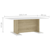 vidaXL Coffee Table White and Sonoma Oak 103.5x60x40 cm Chipboard | SKU: 806845 | Barcode: 8720286560464