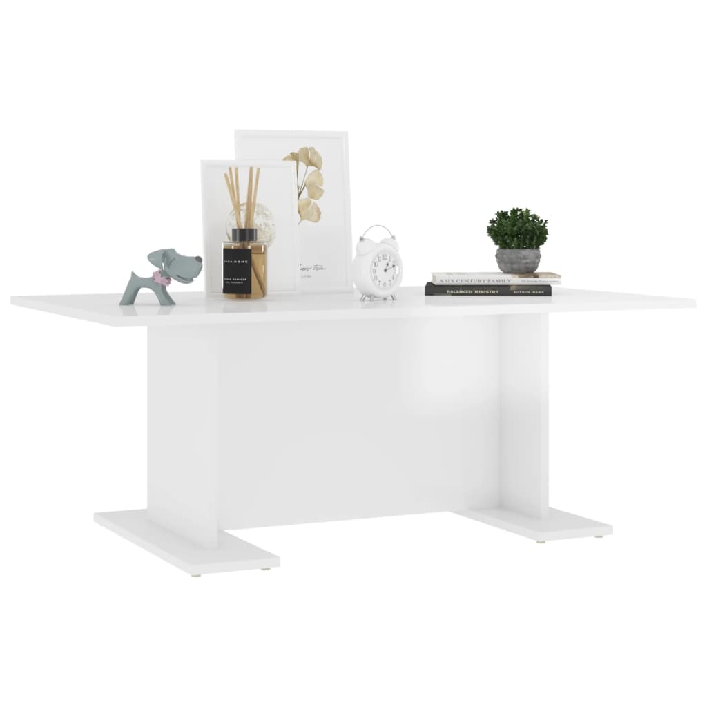 vidaXL Coffee Table High Gloss White 103.5x60x40 cm Chipboard | SKU: 806846 | Barcode: 8720286560471