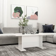 vidaXL Coffee Table High Gloss White 103.5x60x40 cm Chipboard | SKU: 806846 | Barcode: 8720286560471