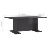 vidaXL Coffee Table High Gloss Grey 103.5x60x40 cm Chipboard | SKU: 806848 | Barcode: 8720286560495