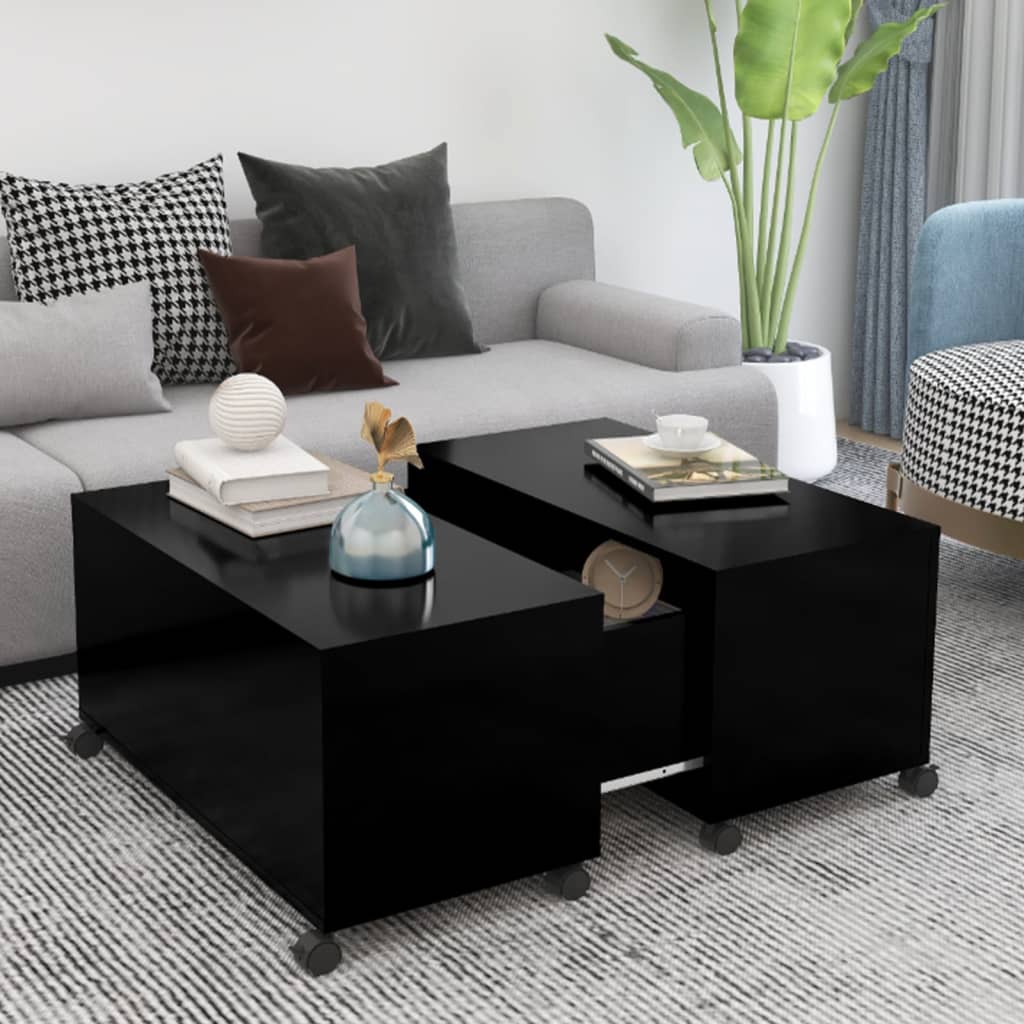 vidaXL Coffee Table Black 75x75x38 cm Chipboard | SKU: 806868 | Barcode: 8720286560693
