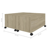 vidaXL Coffee Table Sonoma Oak 75x75x38 cm Chipboard | SKU: 806870 | Barcode: 8720286560716