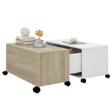vidaXL Coffee Table White And Sonoma Oak 75x75x38 cm Chipboard | SKU: 806872 | Barcode: 8720286560730