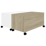 vidaXL Coffee Table White And Sonoma Oak 75x75x38 cm Chipboard | SKU: 806872 | Barcode: 8720286560730