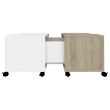 vidaXL Coffee Table White And Sonoma Oak 75x75x38 cm Chipboard | SKU: 806872 | Barcode: 8720286560730